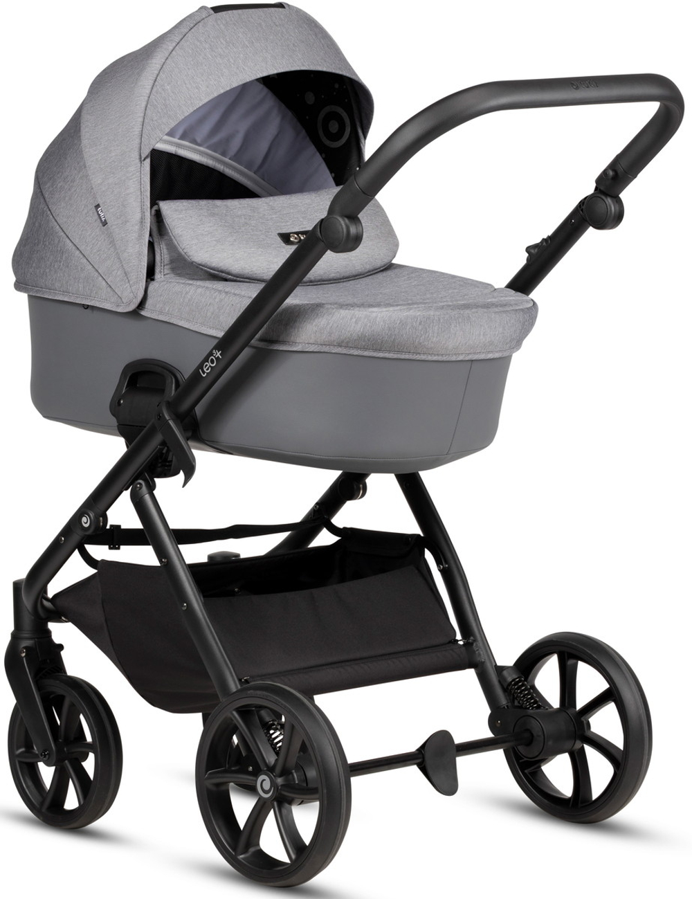 Детская коляска Tutis Leo 3 Plus 4 в 1 с автокреслом Beno Black и базой 1582227 Stone Grey