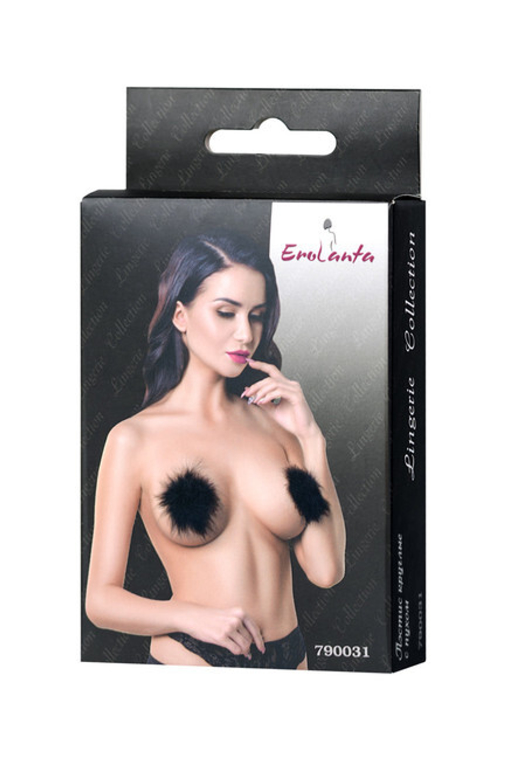 Пэстис Erolanta Lingerie Collection круглые с пухом, черные (Цвет: черный)