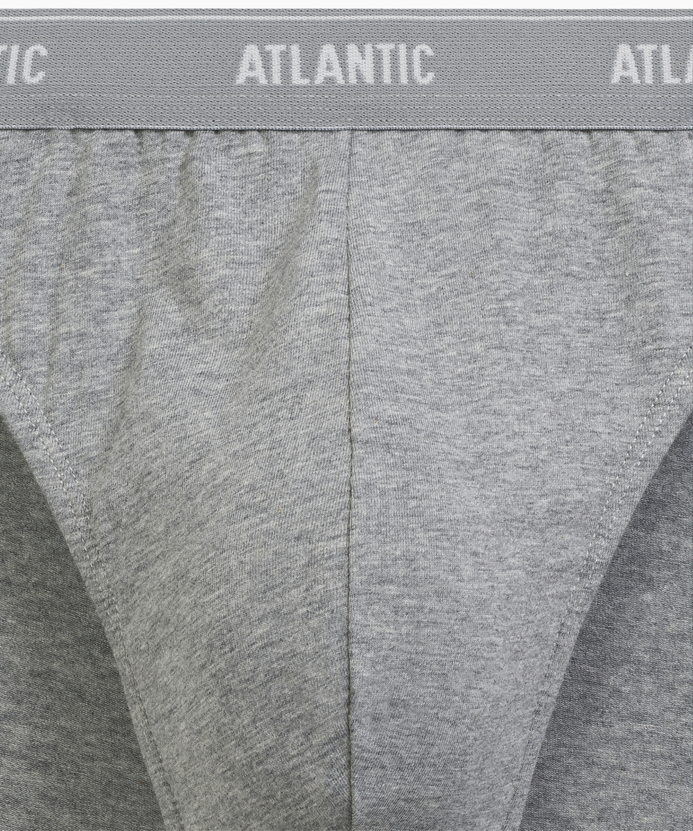 Мужские трусы слипы спорт Atlantic, набор 2 шт., хлопок, серый меланж + морской, 2RMP-094