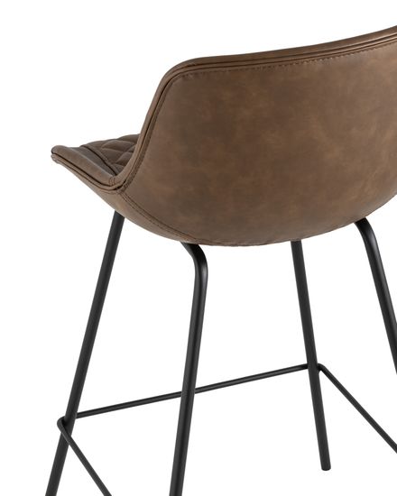 Стул полубарный TEXAS, экокожа, коричневый 2 шт