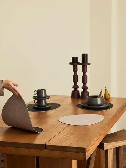 Набор из 4-х двухсторонних сервировочных салфеток drop, 33х41 см, черный/светло-серый