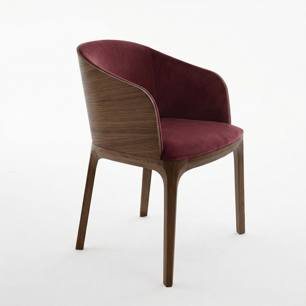 Дизайнерский стул MAKK с подлокотниками bordo