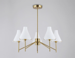 Светильник подвесной LH57133/5 BS/FR латунь/белый матовый E14/5 max 40W D650*590