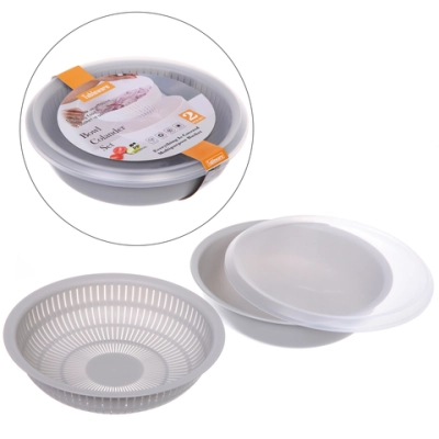 Дуршлаг пластиковый «Фаттория» 24*7,5см двойной с чашей