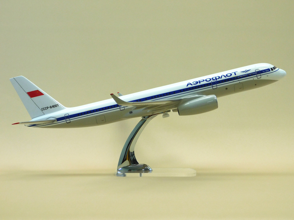 Модель самолета Ту-204-100 (М1:100, Аэрофлот СССР-64001)