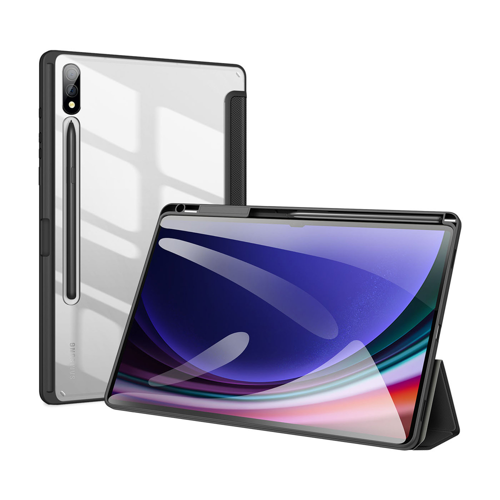 Чехол книжка черного цвета от Dux Ducis для Samsung Tab S10 Plus, S9 Plus и S9 FE Plus, серия Toby Series Case, с функцией пробуждения и сна