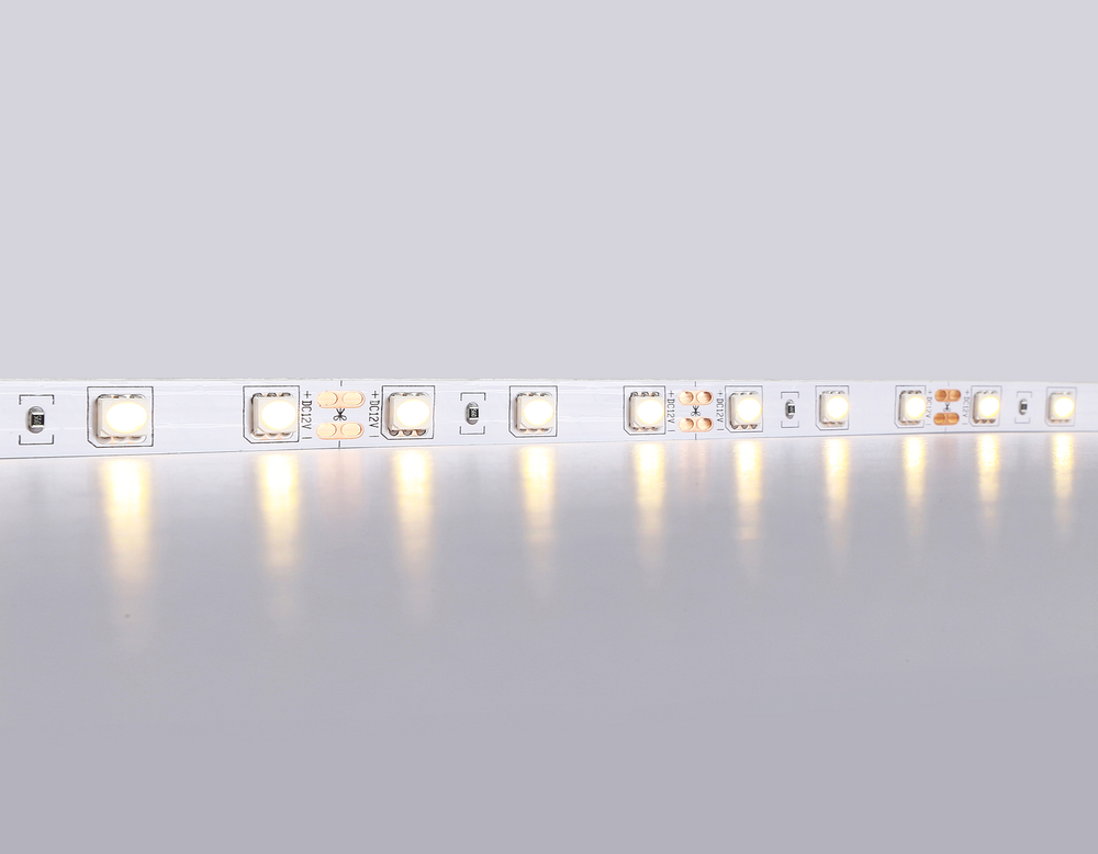 GS2001 5050 60Led/ 14.4W m/ 12V IP20 3000K/ 5000*10*1.87mm (2 конт.)