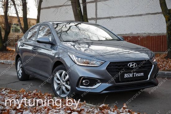 Реснички на фары широкие для Hyundai Solaris II