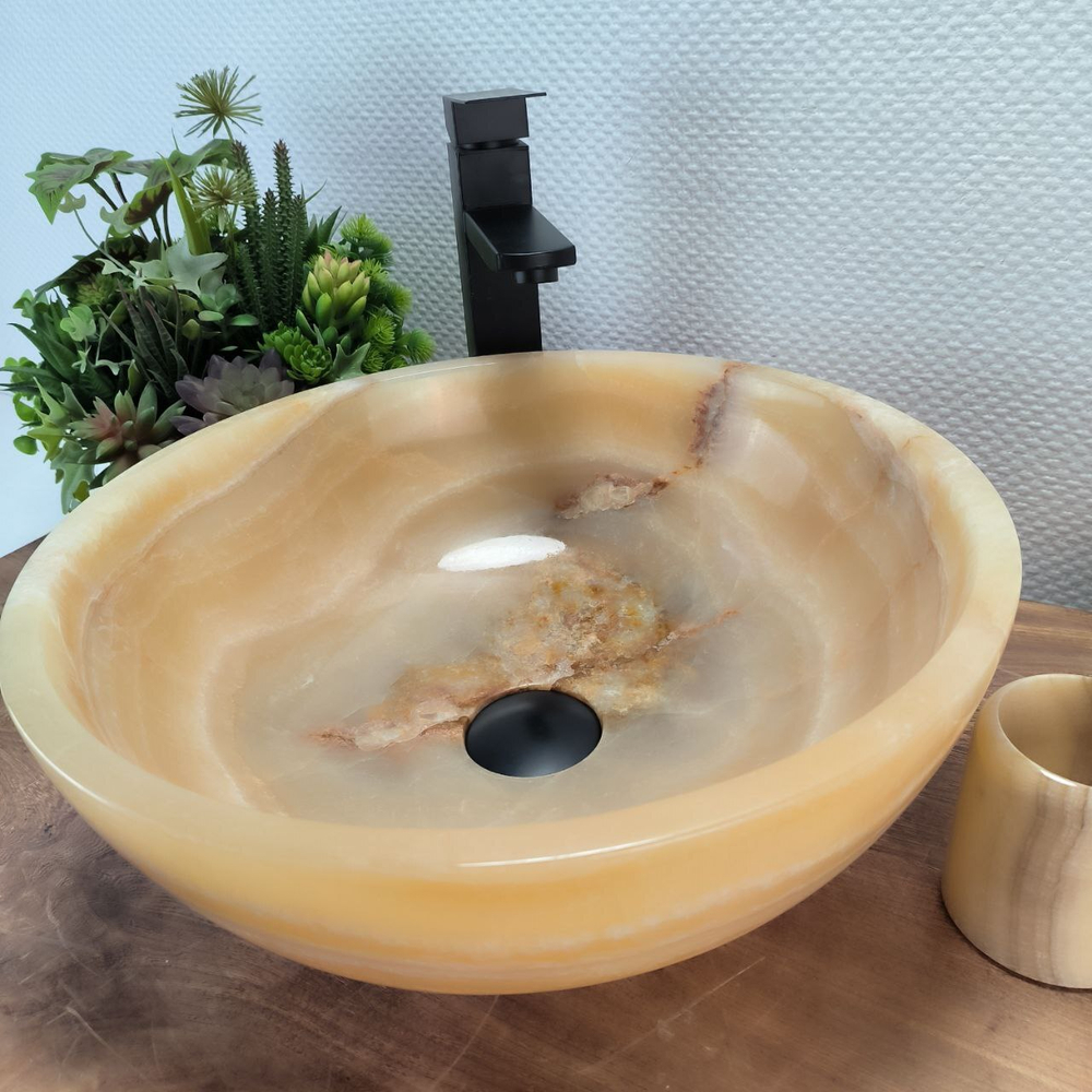 Раковина из оникса Bowl Yellow TinLip BO-62854 40*40*15 40