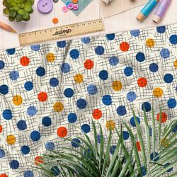 Ткань сатин разноцветный горох