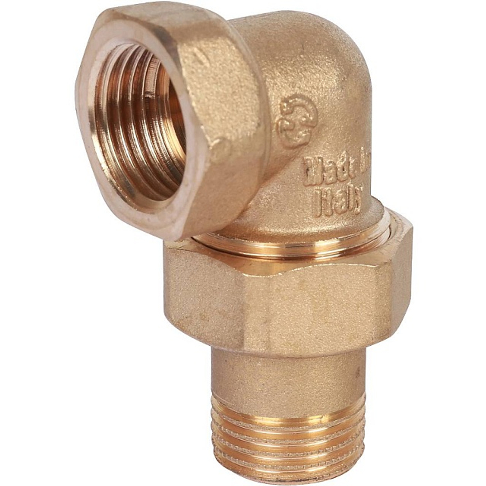 Разъемное соединение (американка) угловое STOUT - 1/2" (ВР/НР, без покрытия, плоское уплотнение)