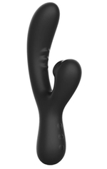 Черный вибратор-кролик с волновой пульсацией Joanna - 22,2 см.