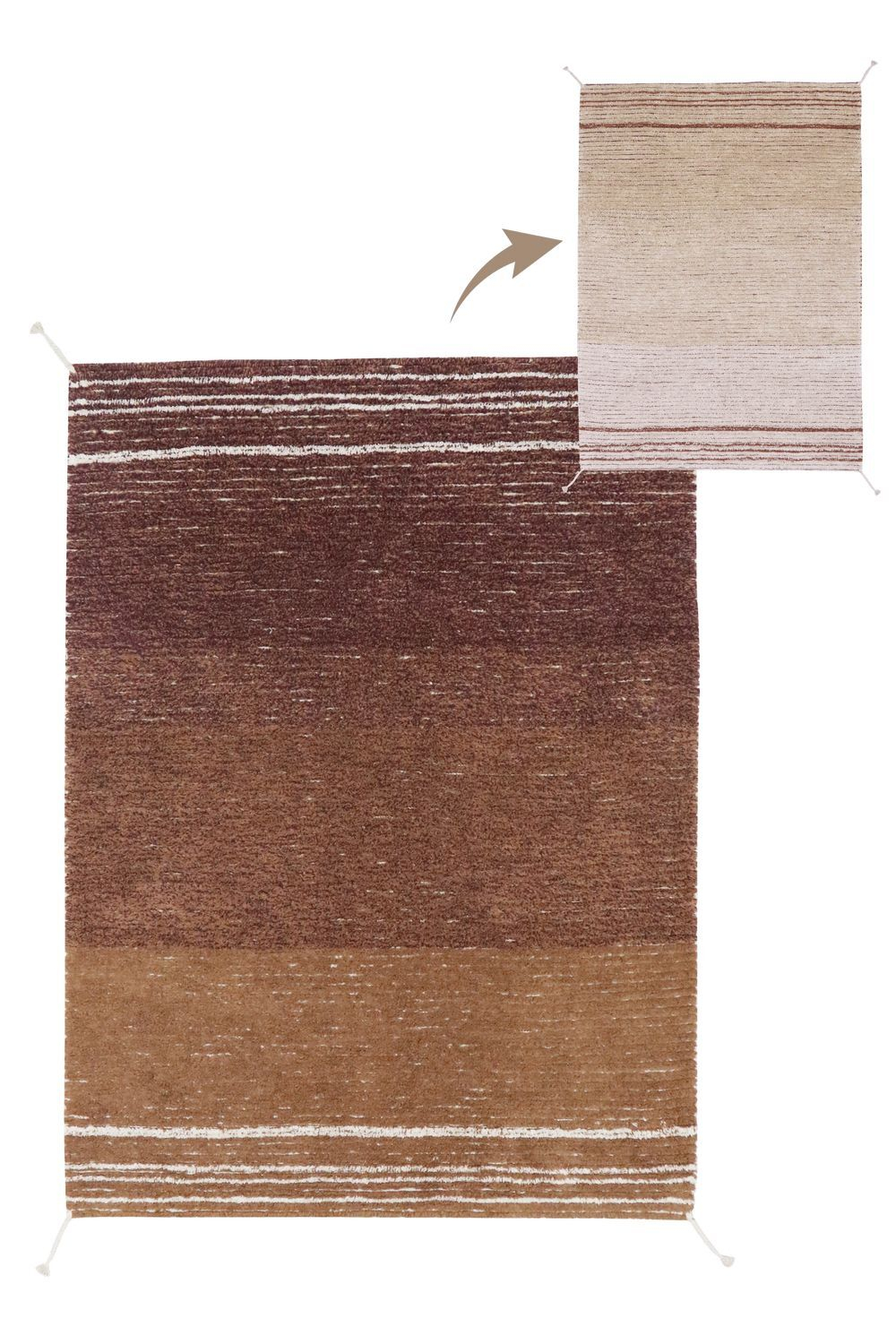 Двусторонний стираемый ковер Lorena Canals Twin Toffee L (170 x 240 см)