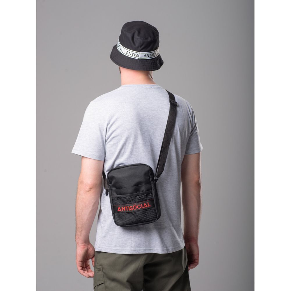 Сумка Antisocial Messenger Черно-красная