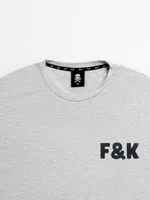 Футболка Hardlunch оверсайз F&K меланж серая