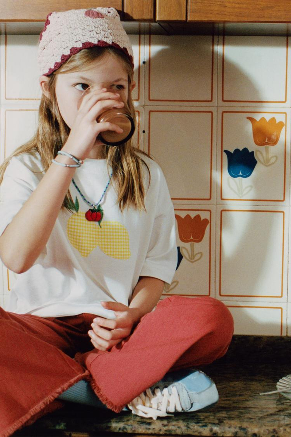 ZARA ДЖИНСЫ FLARE В ПОЛОСКУ, КРАСНЫЙ