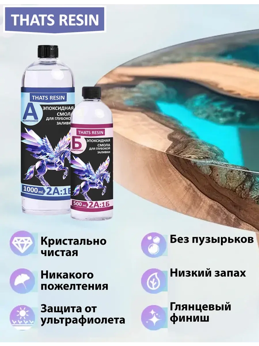 Эпоксидная смола для творчества универсальная 1.5 КГ