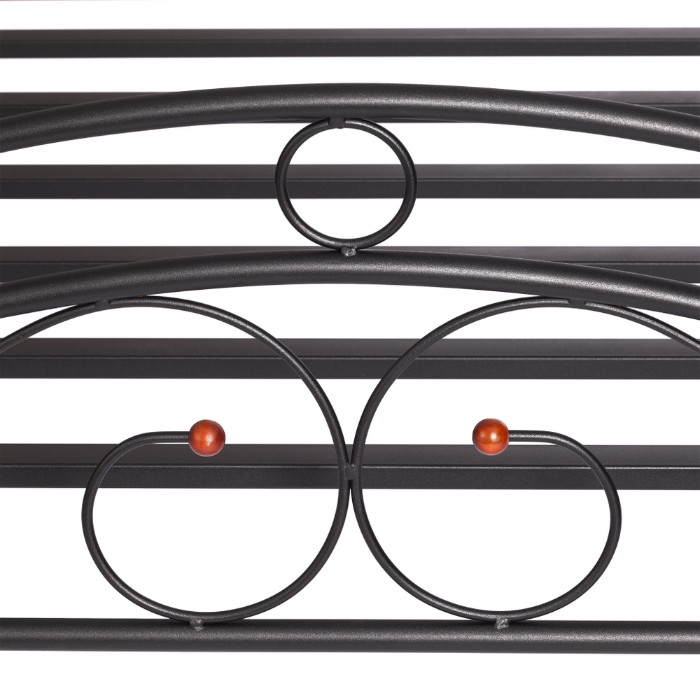 Кровать AT-803 дерево гевея/металл, 160*200 см (Queen bed), красный дуб/черный