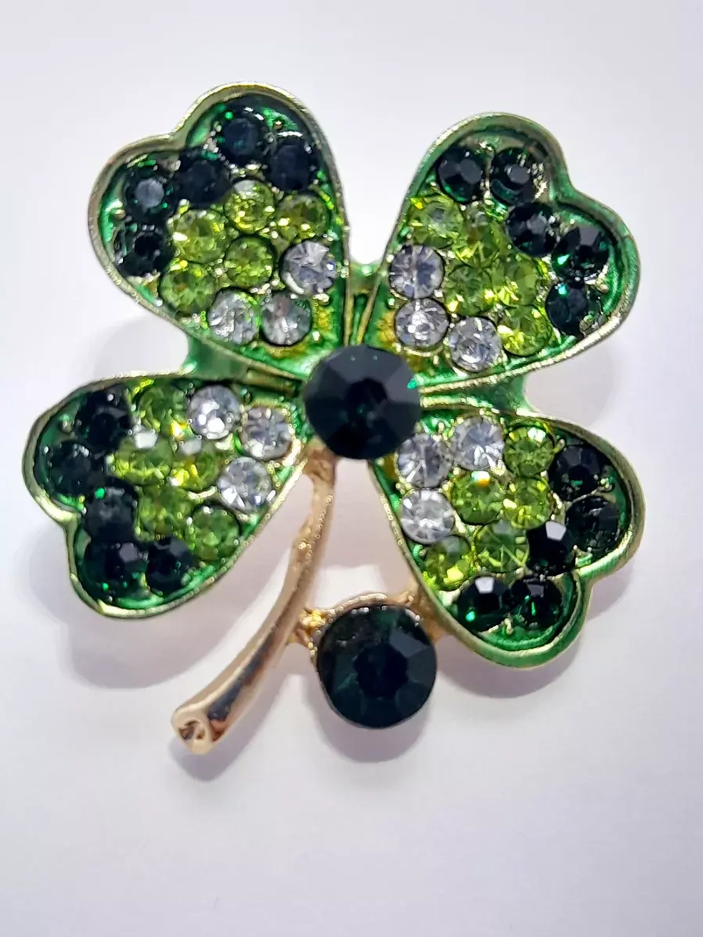 Брошь "Клевер зеленый"