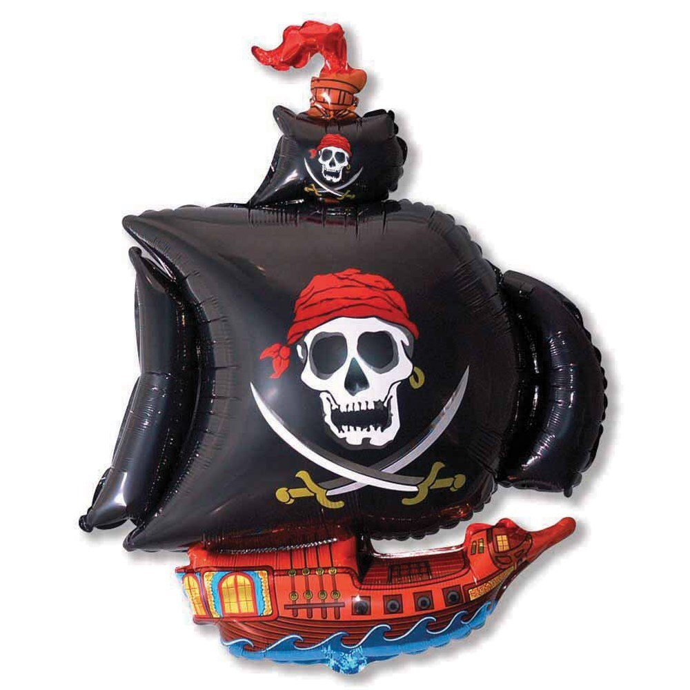 F Мини-фигура, Пиратский корабль (черный), 14"/39 см, 5 шт.