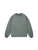 Свитшот оверсайз, без начеса (серо-зеленый)