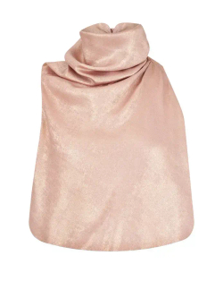 Шелковый топ с драпировкой на одном плече