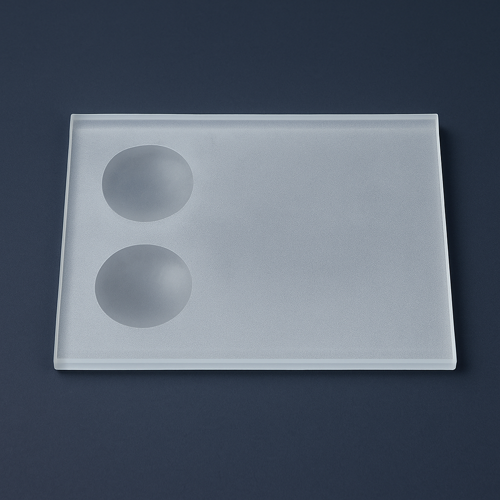 Стекло для микропрепаратов (2 лунки) 70×95×4 мм, МиниЛаб