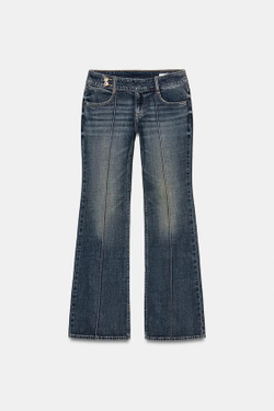 ZARA ДЖИНСЫ TRF BOOTCUT С НИЗКОЙ ПОСАДКОЙ, СИНИЙ