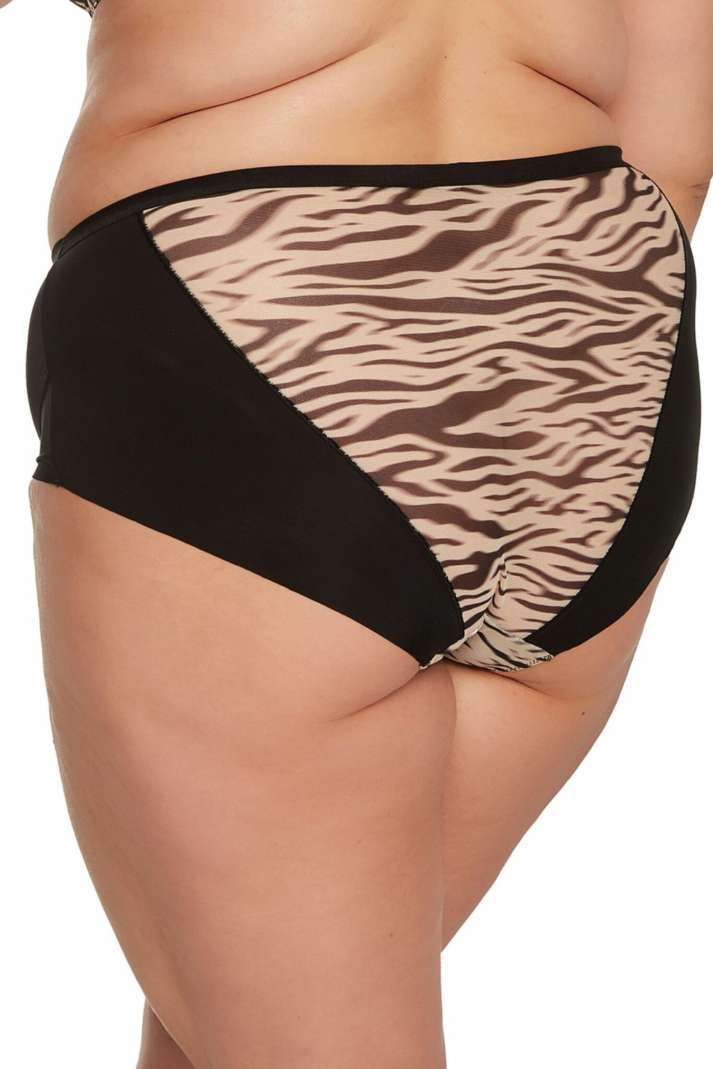 Трусики-слипы Alia с анималистическим принтом (Размер: XXXL) (Цвет: черный с бежевым)