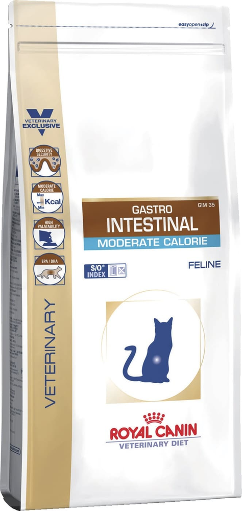 Сухой корм Royal Canin Gastrointestinal Moderate Calorie для кошек при нарушении пищеварения, пакет 2 кг Сухой корм Royal Canin Gastrointestinal Moderate Calorie для кошек при нарушении пищеварения, пакет 2 кг