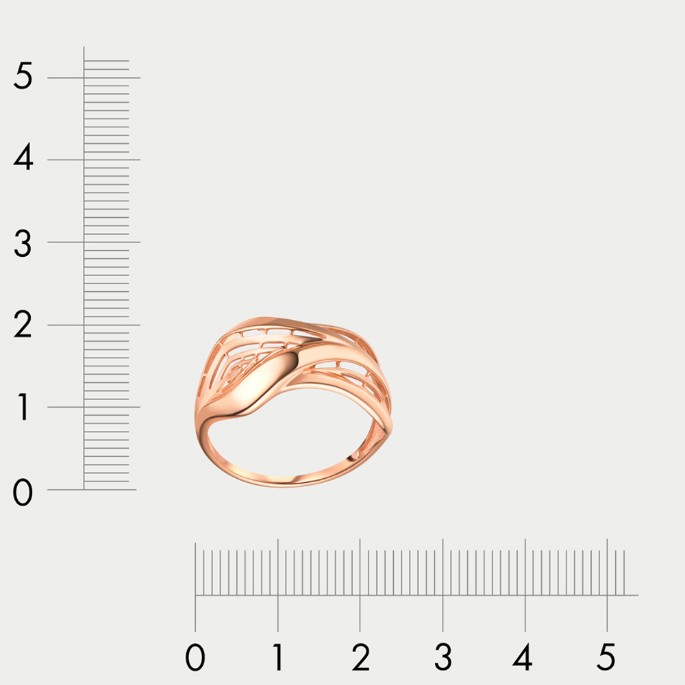 Кольцо женское из розового золота 585 пробы без вставок (арт. 70263100)