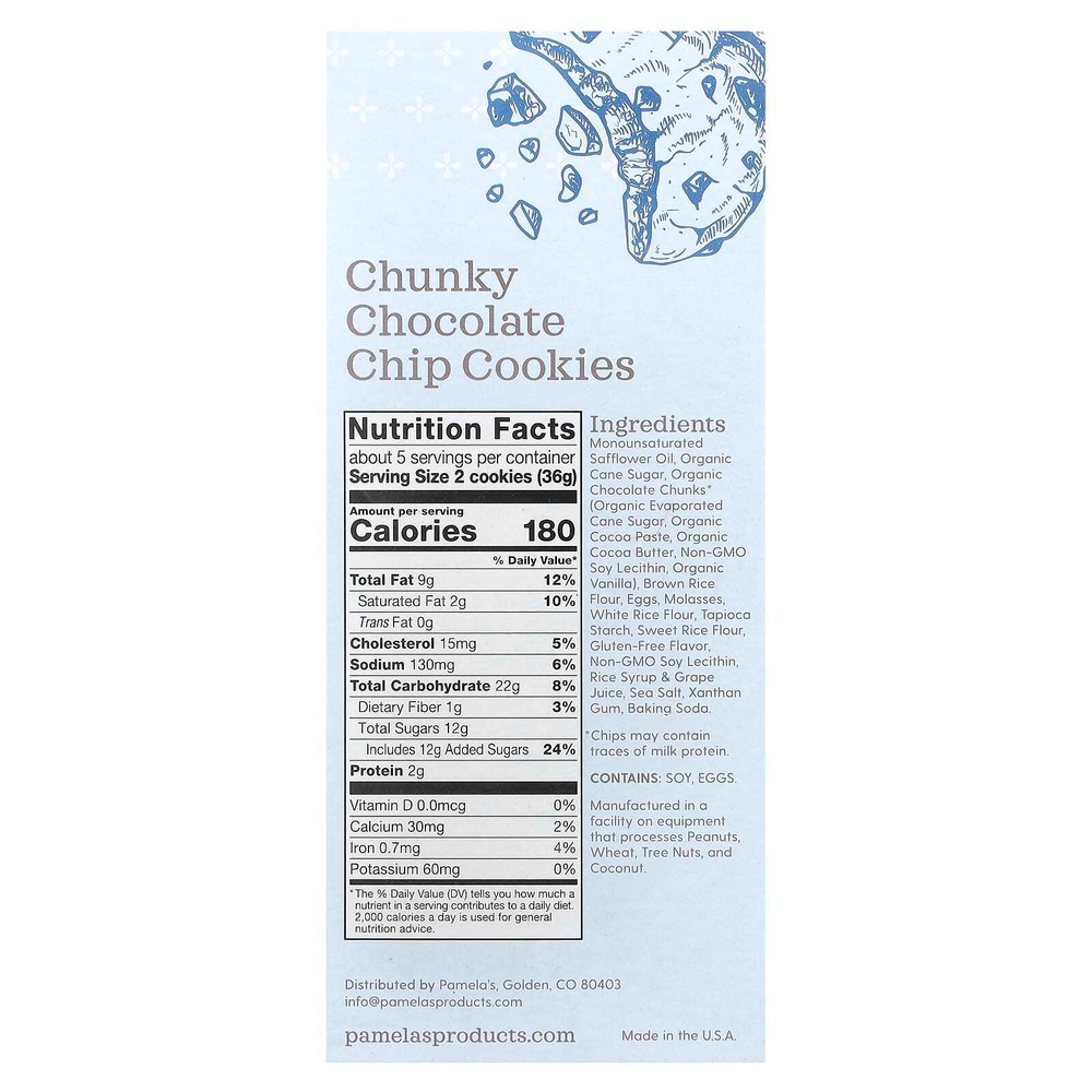 Pamela's Products, хрустящее печенье с шоколадной крошкой, 177 г (6,25 унции)
