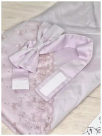 Комплект на выписку "Воздушный пломбир" (4 пр.) - лето (Цвет: Молочно-сиреневый)