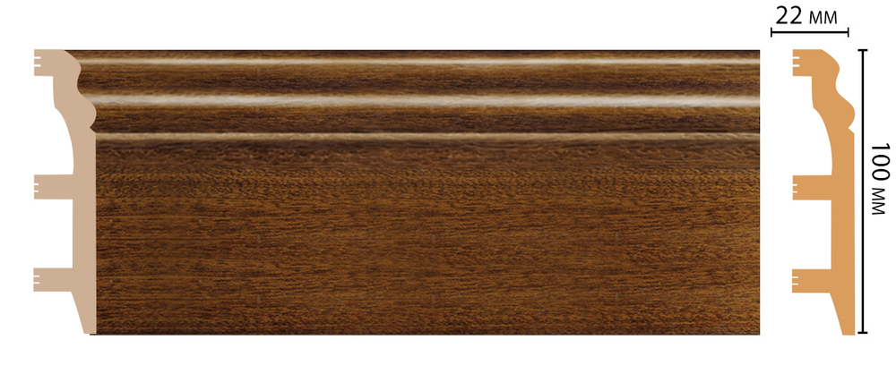 Плинтус DECOMASTER D232-75 ШК/14 (100*22*2400 мм)