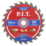 Диск пильный по дереву PIT  250x30x2,2 мм, 24T Carbide, зуб ATB 15° (ACTW14-250T24)