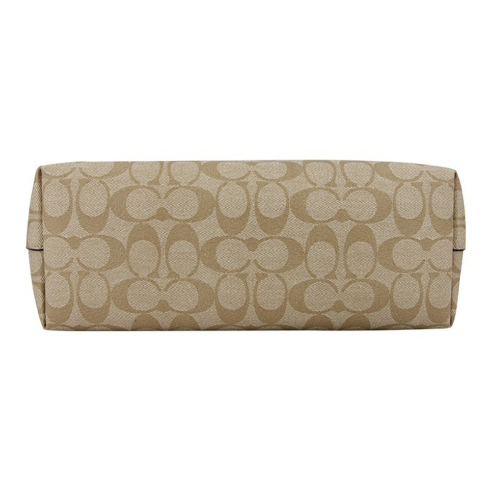COACH Tote 30 Monogram Tote Shoulder Bag Women's Khaki White