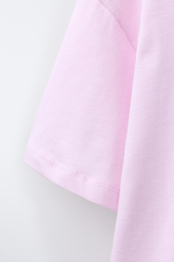 ZARA ФУТБОЛКА С ПРИНТОМ LILO & STITCH © DISNEY, РОЗОВЫЙ