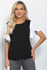 Блуза Мелодия стиля (черно-белая) Б11657 LT Collection
