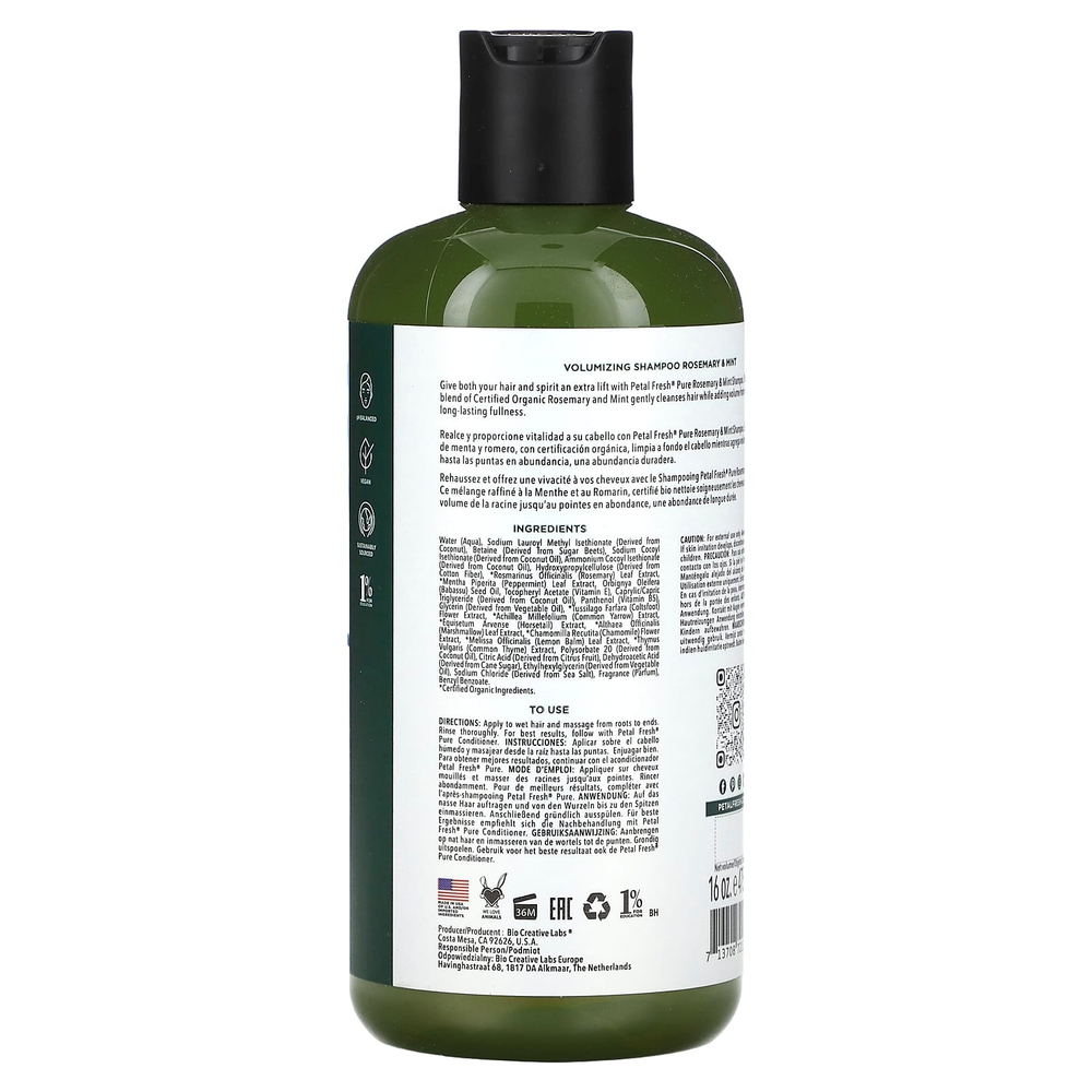 Petal Fresh, шампунь для придания объема, розмарин и мята, 475 мл (16 жидк. унций)
