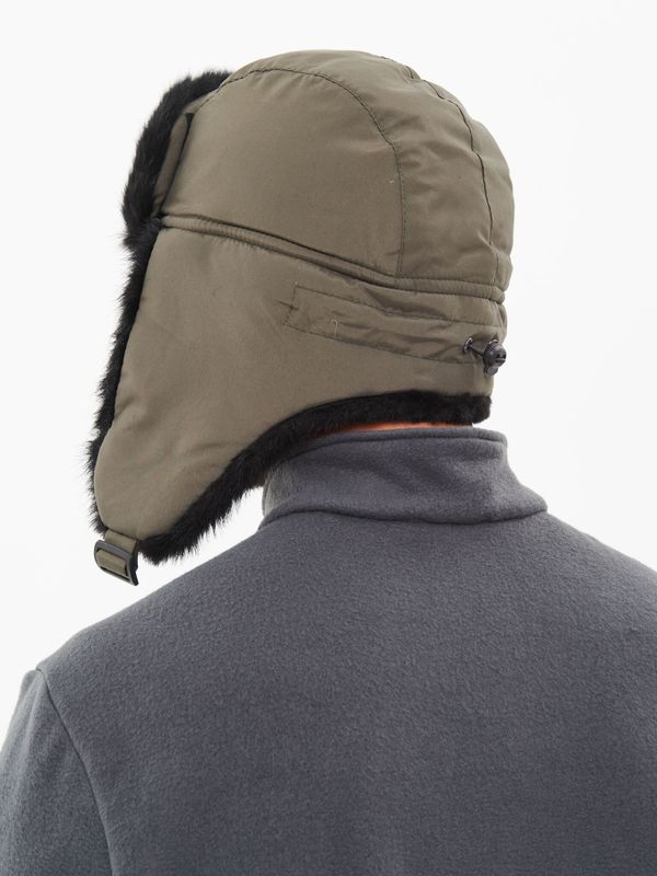 Шапка ушанка с маской Евро Норка ткань Taslan цвет Хаки