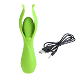 Силиконовый вибратор в виде цветка LUST L5 (10 режимов) (Цвет: зеленый)