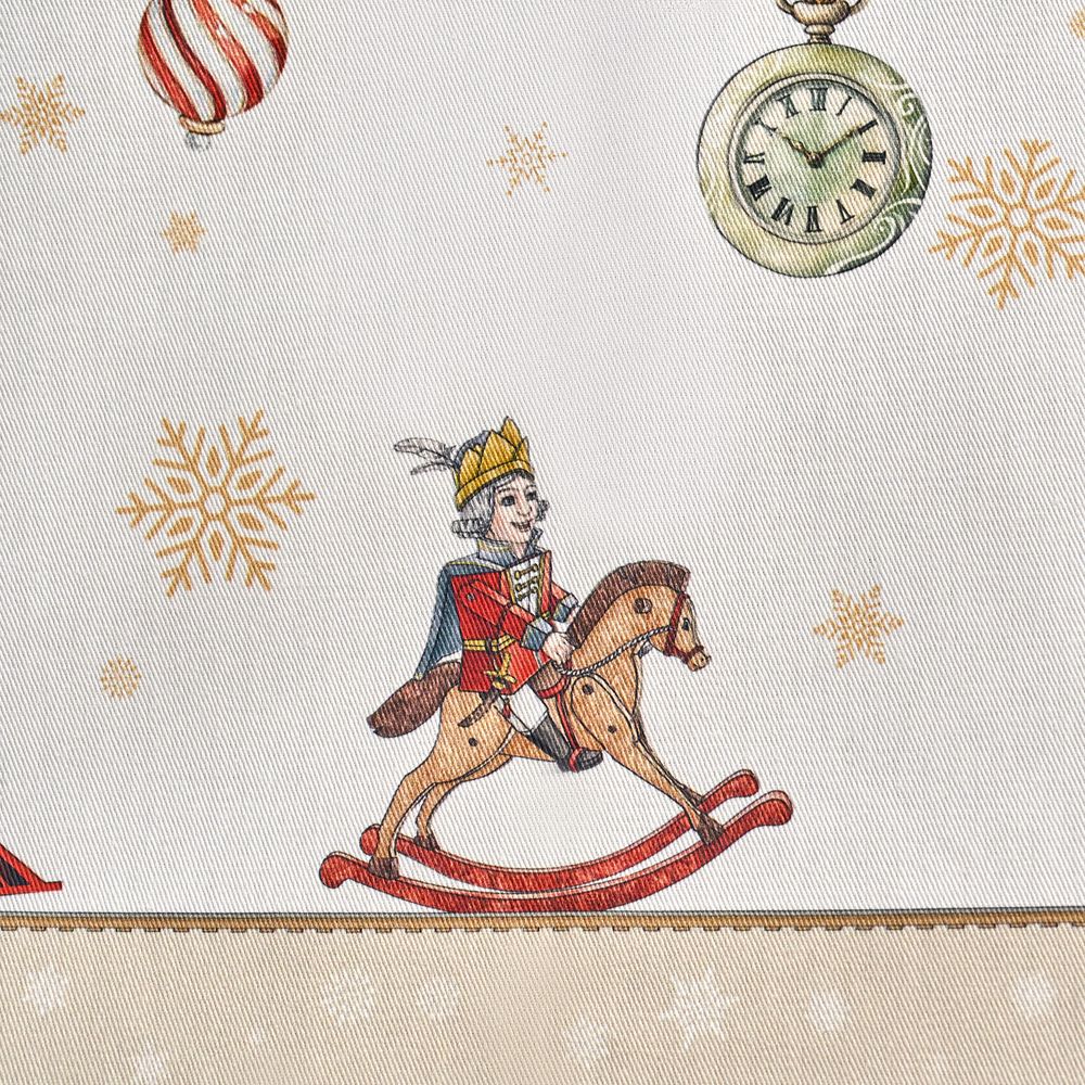 СКАТЕРТЬ ОВАЛЬНАЯ "ЩЕЛКУНЧИК" ,140Х300СМ ,БЕЖЕВЫЙ ,100%ХЛОПОК ,ТВИЛ