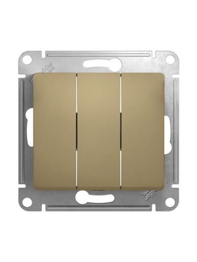 Выключатель 3-кл. СП Glossa 10А IP20 (сх. 1+1+1) 10AX механизм титан SE GSL000431