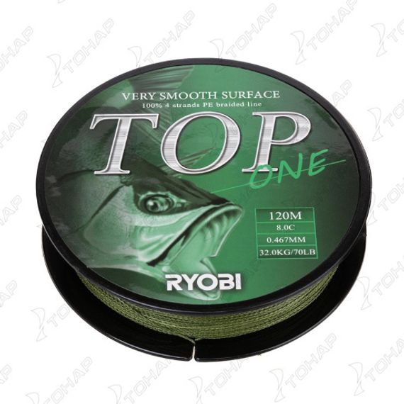 Шнур TOP PE4X-120M 8,0/d-0.467mm Dark green Ryobi