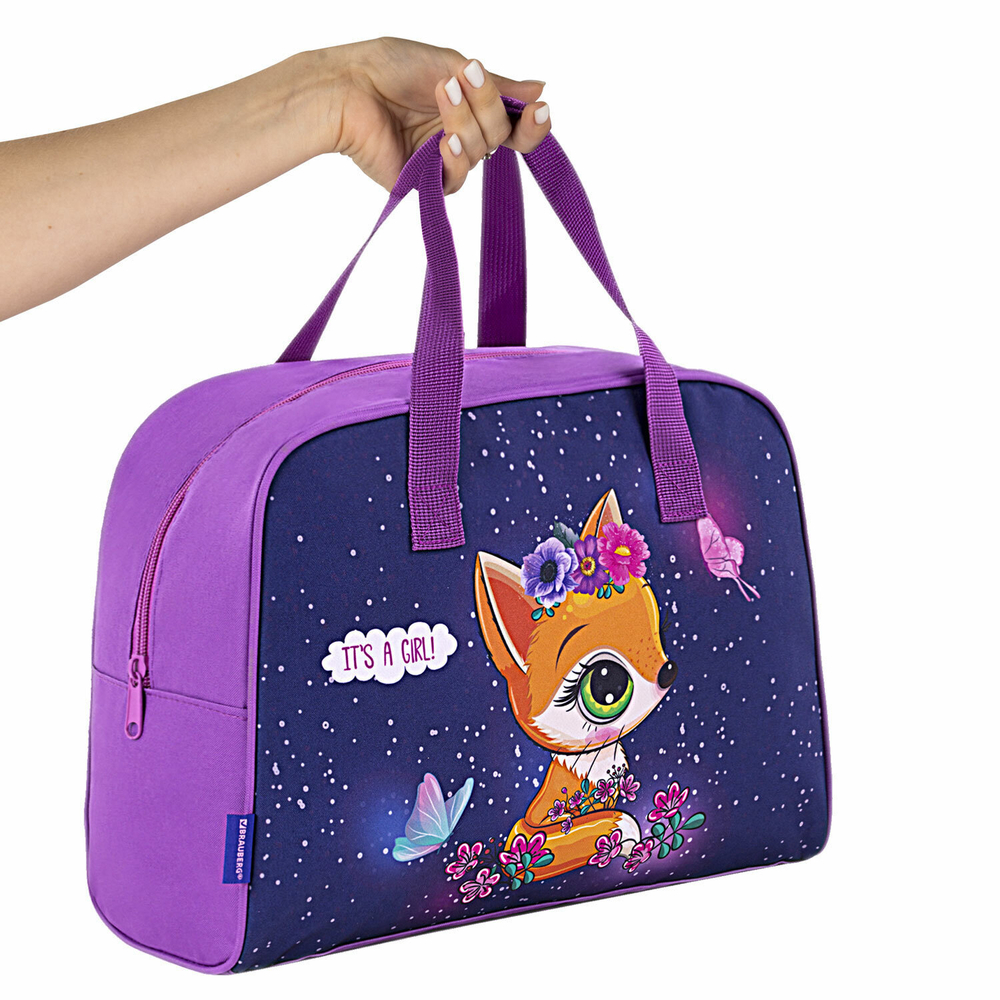 Сумка для занятий BRAUBERG с ручками 35x25x15 см "Little fox"