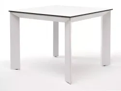 "Венето" обеденный стол из HPL 90х90см, цвет молочный, каркас белый