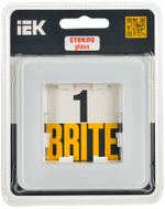 BRITE Рамка 1-местная РУ-1-2-Бр стекло белый RE IEK
