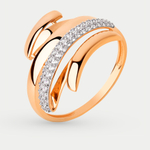 Кольцо женское из красного золота 585 пробы с фианитами (арт. 023551-1102)