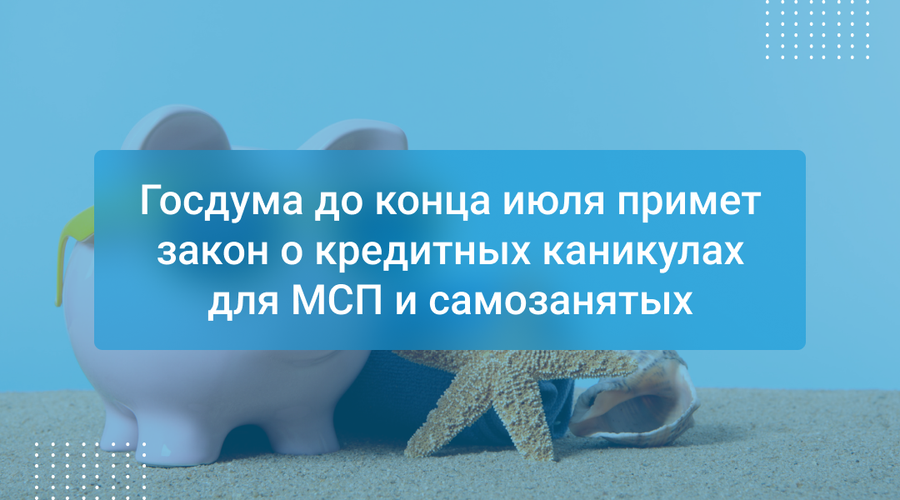 Госдума до конца июля примет закон о кредитных каникулах для МСП и самозанятых