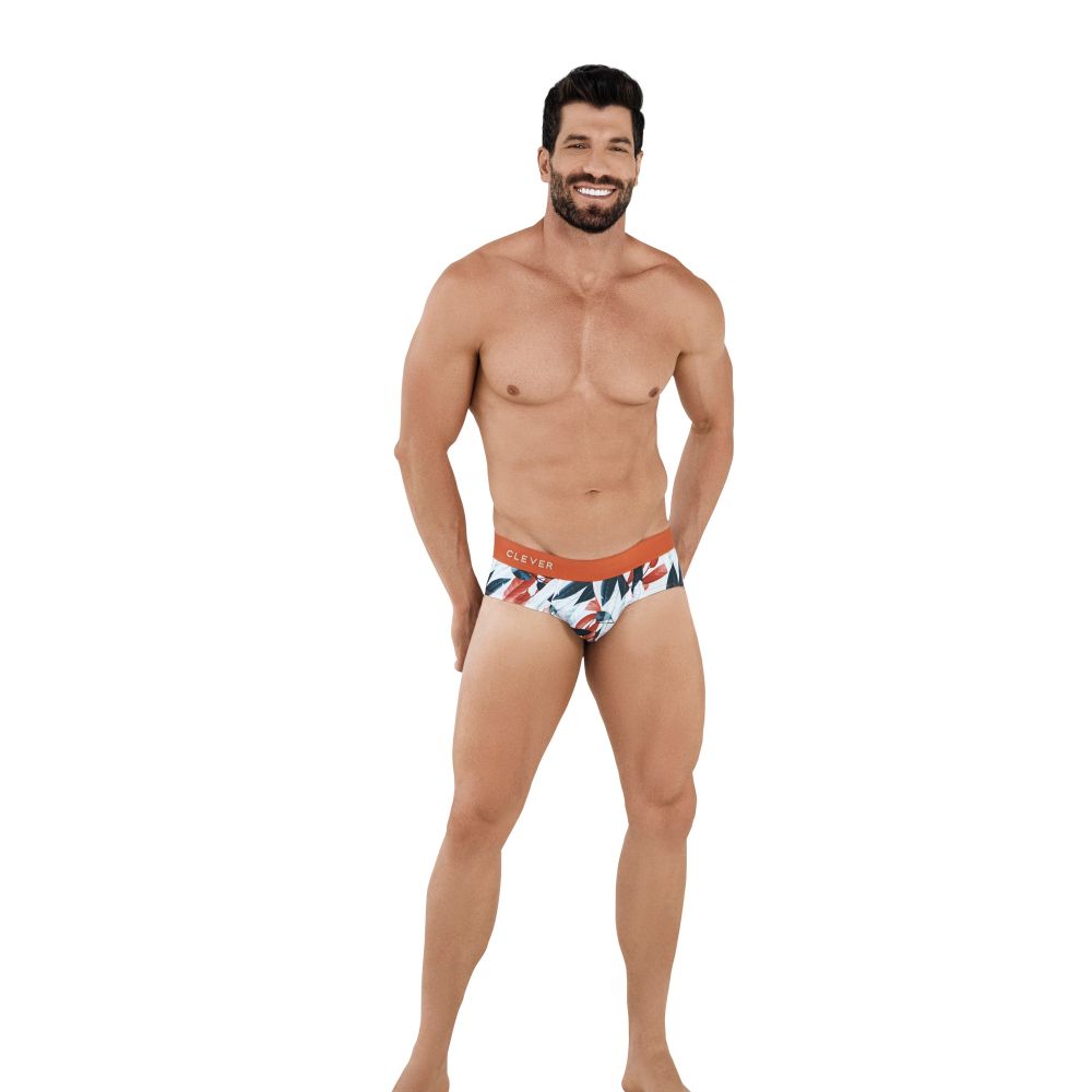 Мужские трусы брифы белые с рисунком Clever TESINO CLASSIC BRIEF 104919